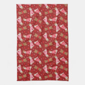 Happy Valentines Day Welsh Wire Fox Terrier Dogs Geschirrtuch (Vertikal)