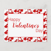 Happy Valentine's Day White and Red Hearts Postkarte (Vorderseite)