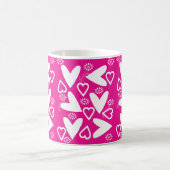 Happy Valentine's Day White Hearts Kaffeetasse (Mittel)