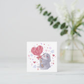 Happy Valentine's Day with Bunny & Lollipop Begleitkarte (Stehend Vorderseite)