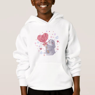 Happy Valentine's Day with Bunny & Lollipop Hoodie