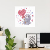 Happy Valentine's Day with Bunny & Lollipop Poster (Heimbüro)