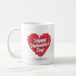 Happy Valentine's Day with Hearts Design-23056 Kaffeetasse