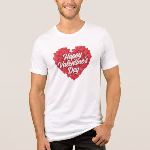 Happy Valentine's Day with Hearts Design-23056 Tri-Blend Shirt