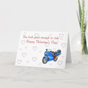 Happy Valentine's Day with motorbike for biker Feiertagskarte