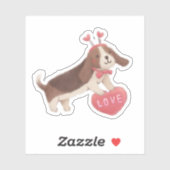 Happy Valentine's Day with Puppy Aufkleber (Blatt)