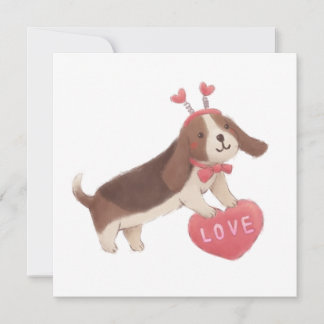 Happy Valentine's Day with Puppy Einladung