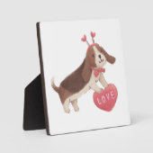 Happy Valentine's Day with Puppy Fotoplatte (Vorderseite)