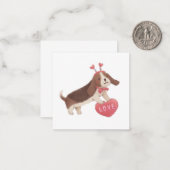 Happy Valentine's Day with Puppy Mitteilungskarte (Vorderseite/Rückseite Beispiel)