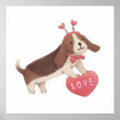 Happy Valentine's Day with Puppy Poster (Vorne)