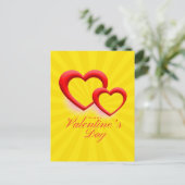 Happy Valentine's Day with Two Hearts-23540 Postkarte (Stehend Vorderseite)