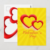 Happy Valentine's Day with Two Hearts-23540 Postkarte (Vorne/Hinten)