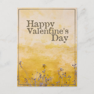 Happy Valentine's Day with Vintage Flower Meadow Feiertagspostkarte