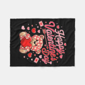 Happy Valentines Day Women Cute Bear Valentine Hea Fleecedecke (Vorderseite (Horizontal))