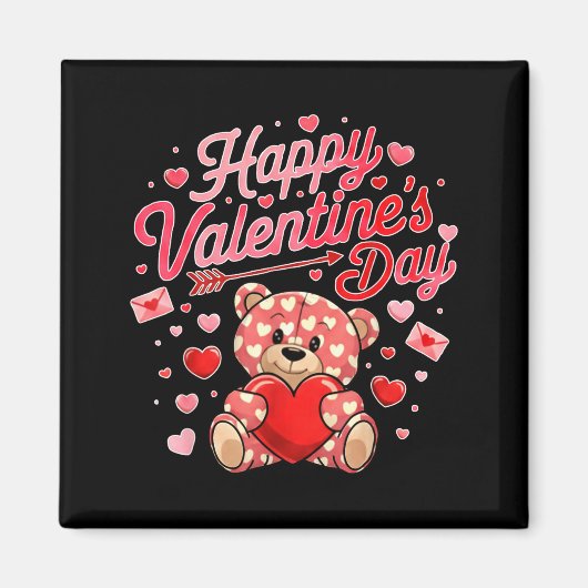 Happy Valentines Day Women Cute Bear Valentine Hea Magnet (Vorne)