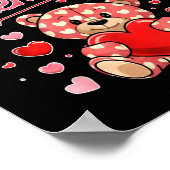 Happy Valentines Day Women Cute Bear Valentine Hea Poster (Ecke)
