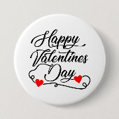 Happy Valentine's Day word art  Button (Vorderseite)