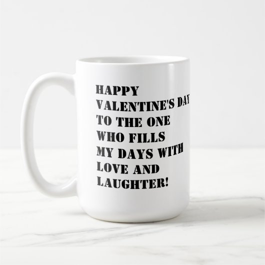 Happy Valentine's Day wünscht ein Paar Kaffeetasse (Links)