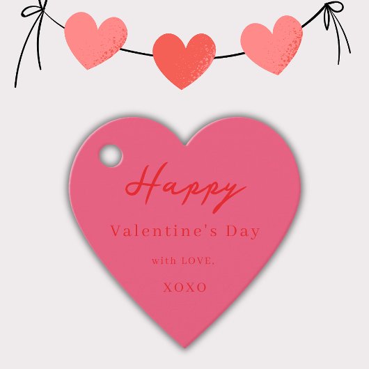 Happy Valentine's Day XOXO Cheeries Herz Geschenkanhänger