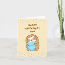 Happy Valentine's Day XOXO Hugs und Kisses Sloth