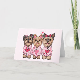 Happy Valentines Day Yorkie Dogs Feiertagskarte
