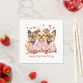 Happy Valentines Day Yorkie Dogs Serviette (Beispiel)