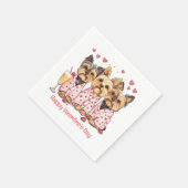 Happy Valentines Day Yorkie Dogs Serviette (Ecke)