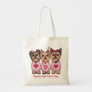 Happy Valentines Day Yorkie Dogs Tragetasche