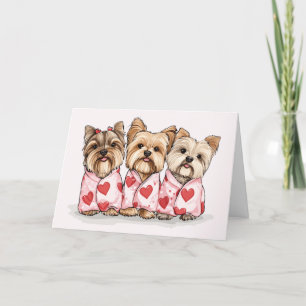 Happy Valentines Day Yorkshire Terrier Dogs Feiertagskarte