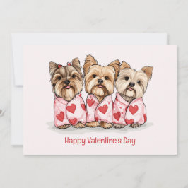 Happy Valentines Day Yorkshire Terrier Dogs Feiertagskarte
