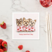 Happy Valentines Day Yorkshire Terrier Dogs Serviette (Beispiel)
