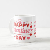 Happy Valentines Day Zitat mit Herzen 2 Kaffeetasse (Vorderseite Links)