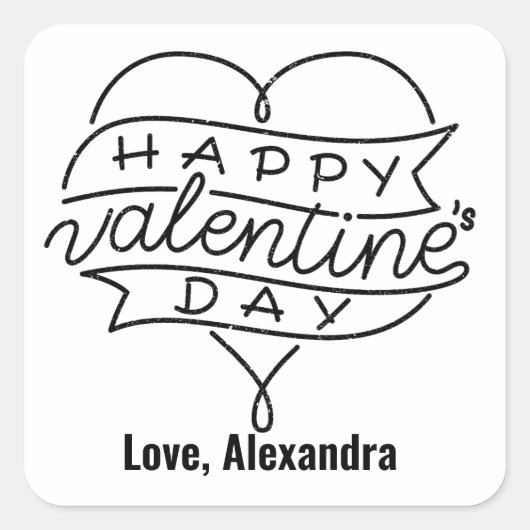 Happy Valentine's Day Zollwerfer Aufkleber (Vorderseite)