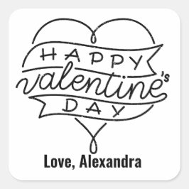 Happy Valentine's Day Zollwerfer Aufkleber