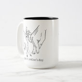 Happy Valentine's Day Zwei-Tone-Tasse Zweifarbige Tasse (Vorderseite Links)