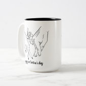 Happy Valentine's Day Zwei-Tone-Tasse Zweifarbige Tasse (Vorderseite Links)
