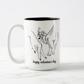 Happy Valentine's Day Zwei-Tone-Tasse Zweifarbige Tasse (Links)