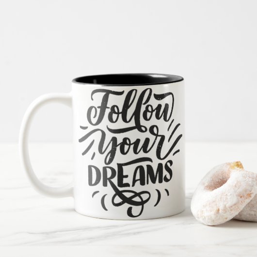 Happy Valentine's Day Zweifarbige Tasse (Mit Donut)