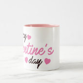 Happy Valentine's Day Zweifarbige Tasse (Mittel)