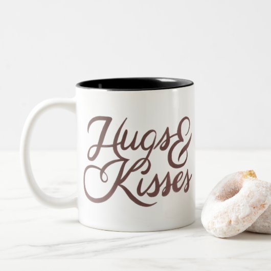 Happy Valentine's Day Zweifarbige Tasse (Mit Donut)