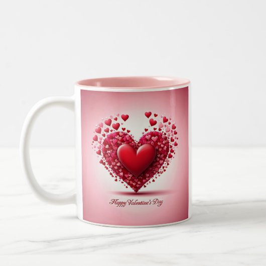 Happy Valentines Day Zweifarbige Tasse (Links)