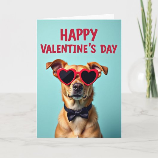 Happy Valentines Dog Card Karte (Vorderseite)