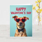 Happy Valentines Dog Card Karte (Gelbe Blume)
