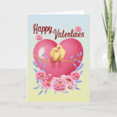 Happy Valentines, eine Liebesvögel Geschichte .. Karte (Vorderseite)