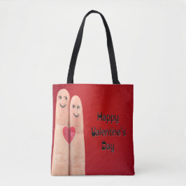 Happy Valentines Fingers Tasche