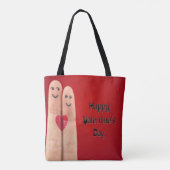 Happy Valentines Fingers Tasche (Rückseite)