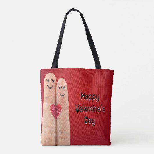 Happy Valentines Fingers Tasche (Rückseite)
