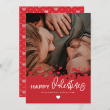 Happy Valentines Foto Red Hearts Couple Family