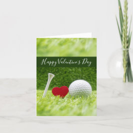 Happy Valentine's golfer with love and golf ball Feiertagskarte