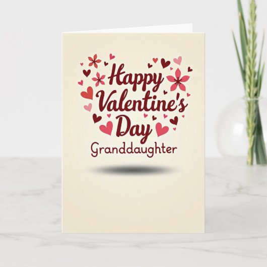 Happy Valentines Granddaughter Card Karte (Vorderseite)